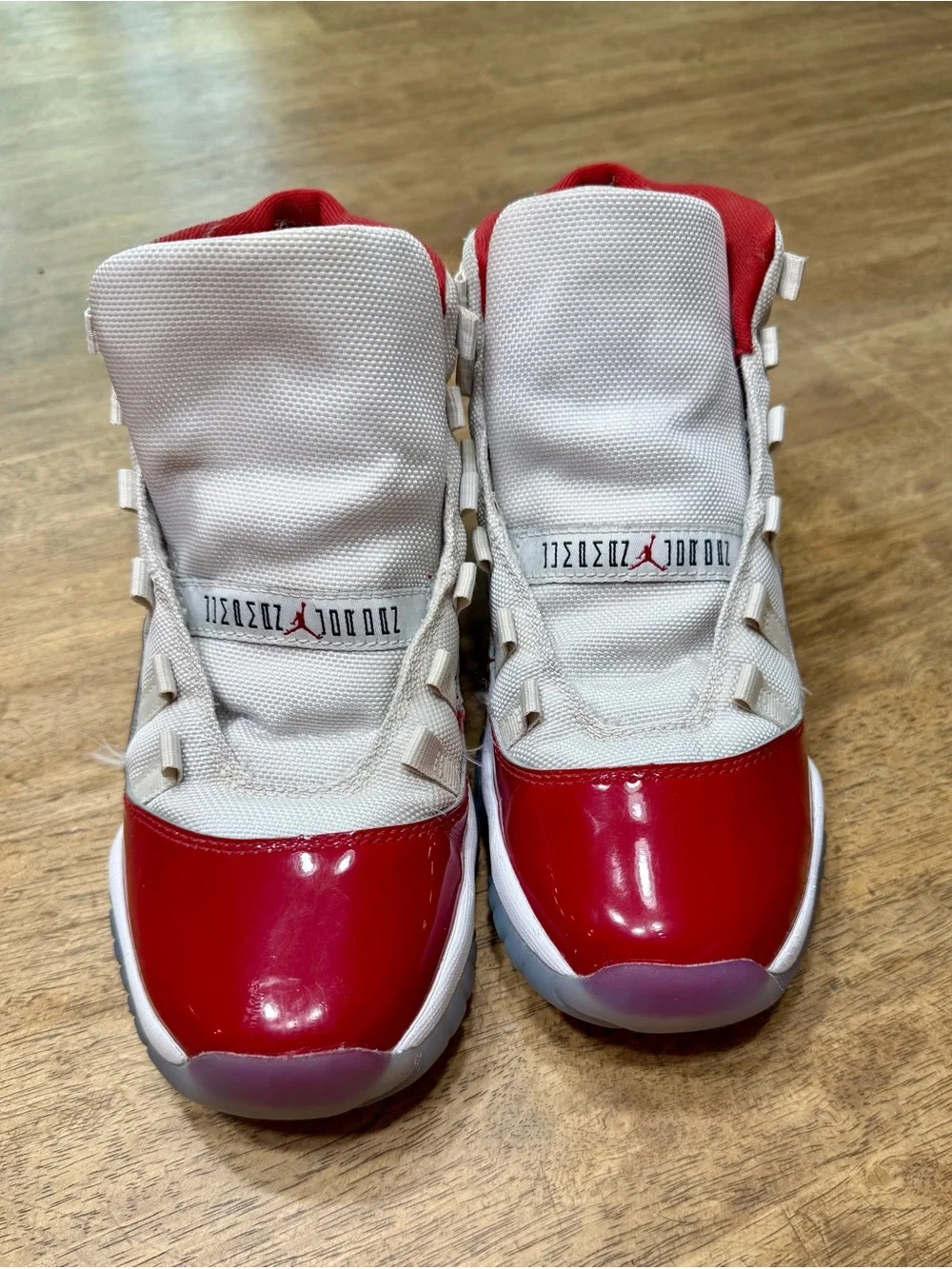 Jordan Kids White and Red High-Top Sneakers
